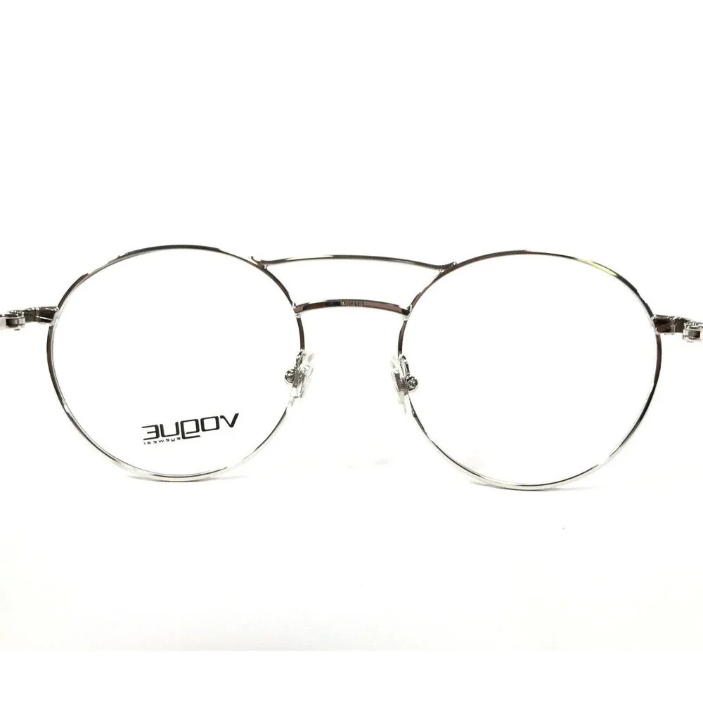 Vogue Eyeglasses Frames VO4059 5059 Blue Silver Round Full Wire Rim 48-19-135